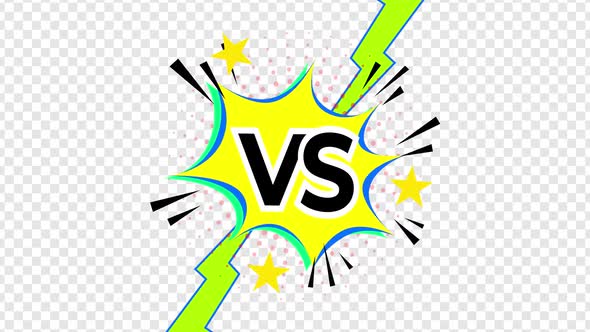 VS Versus Comic Book Cartoon Animation