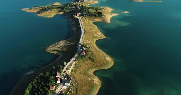 Aerial view of Rama Lake, Bosnia and Herzegovina.