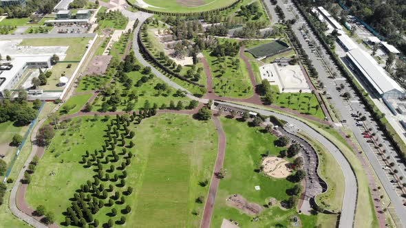 Aerial Over Bicentenario Park in Mexico City