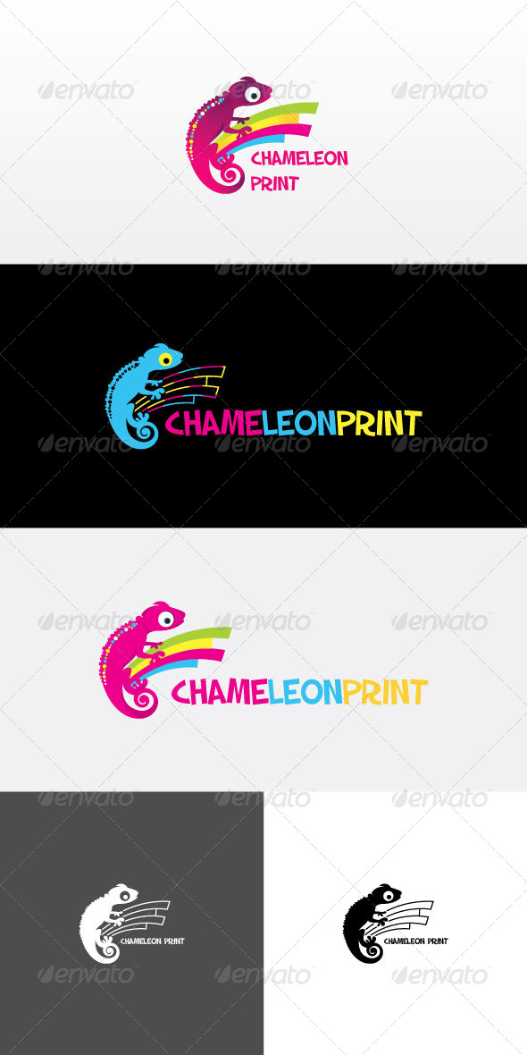 Chameleon Print Stock Logo Template