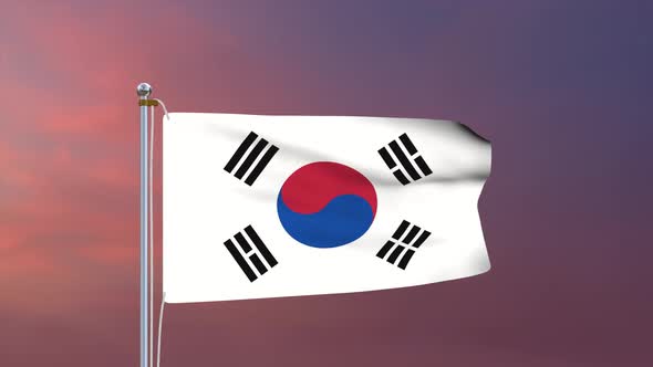 South Korea Flag 4k