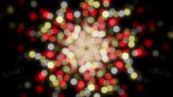 Yellow and Red Spiral Light Bokeh Particles 02