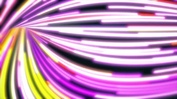 Swirling abstract path with colored lines fast