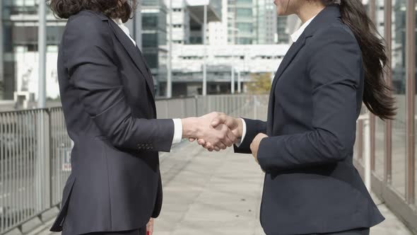 Cropped Shot of Businesswomen Shaking Hands