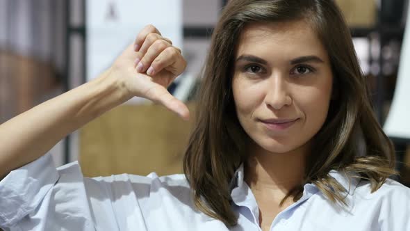 Thumbs Down by Mature Lovely Girl,  Portrait