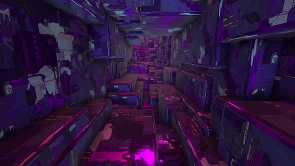 3D Abstract Futuristic Sci-fi Tunnel Seamless Loop  3840×2160 UHD