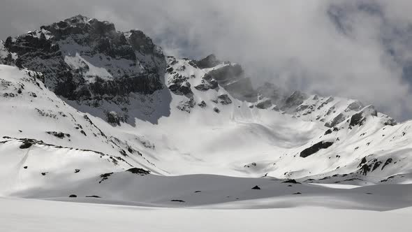 High Altitude Rocky Snowy Peaks in Andes Mountains, South America