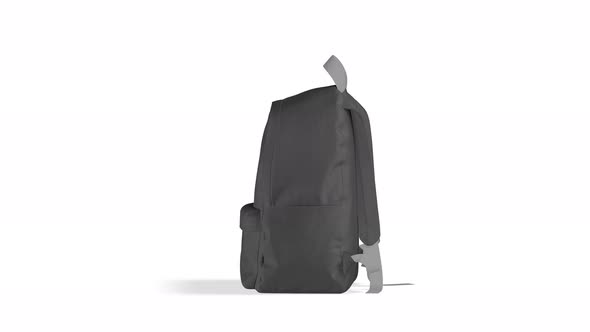 Blank black backpack with zipper mockup, looped rotation, 4k video