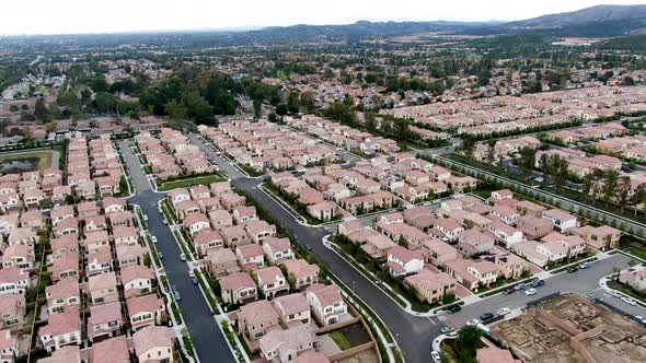 Aerial View of Large-scale Residential Neighborhood, Irvine, California