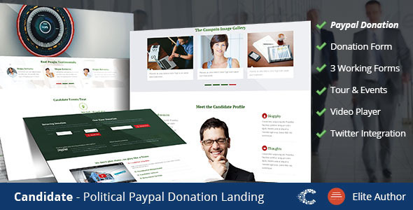 Candidate Political Donation Landing