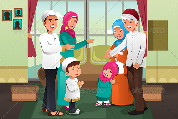 Family Celebrating Eid-Al-fitr