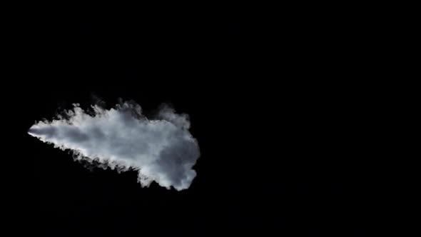 White Smoke From Stream on an Isolated Black Studio Background