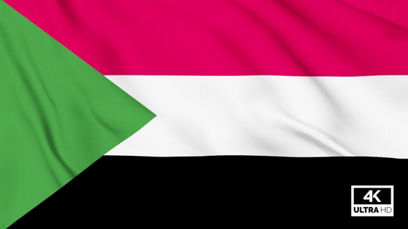 Sudan Flag Waving Slowly Looped