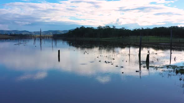 Aerial view of Lake Somerset, Queensland, Australia.