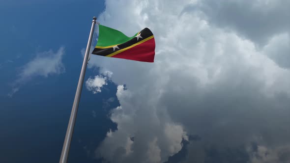 Saint Kitts And Nevis Flag Waving 4K