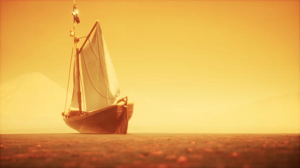 Fishing or Fisherman Boat Abandoned in Desert