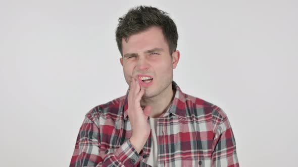 Portrait of Young Man Having Toothache Cavity