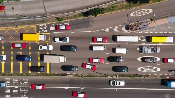 Top view of Hong Kong traffic