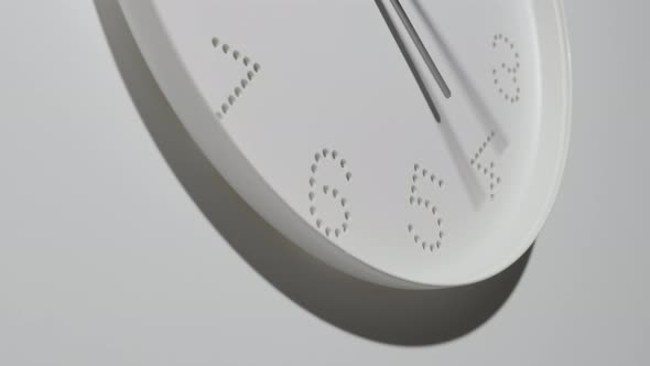 Dotted White Clock Face on Wall All Day