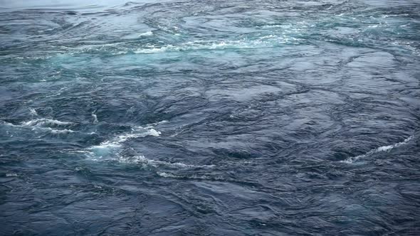 Waves of Water of the River and the Sea Meet Each Other During High Tide and Low Tide