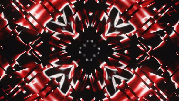 Abstract Flashing Red Led Neon Kaleidoscope Vj Loop Animation Background