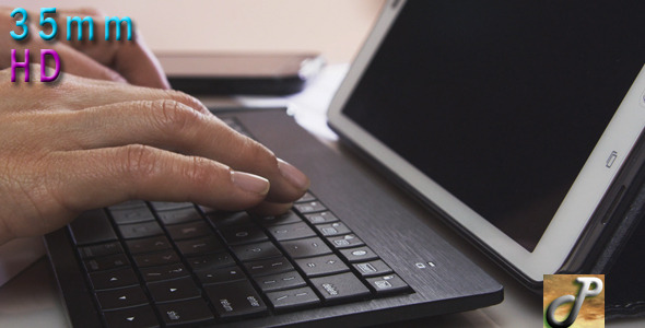 Woman Hands Using Tablet Keyboard