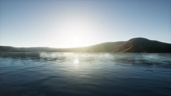 Beautiful Calm Lake with Sunset alt