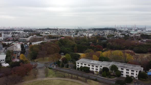 Skyline Aerial view in Yokohama