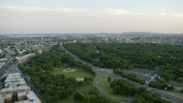 Aerial View of Bronx River Parkway