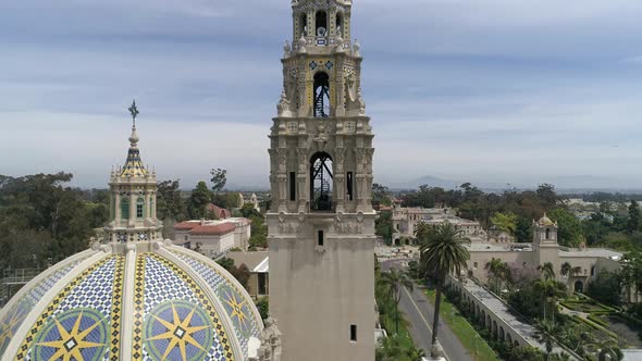 Aerial view of the California Tower in Balboa Park