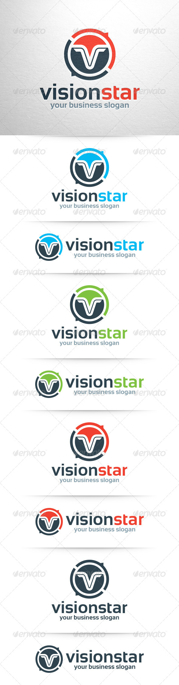 Vision Star - Letter V Logo