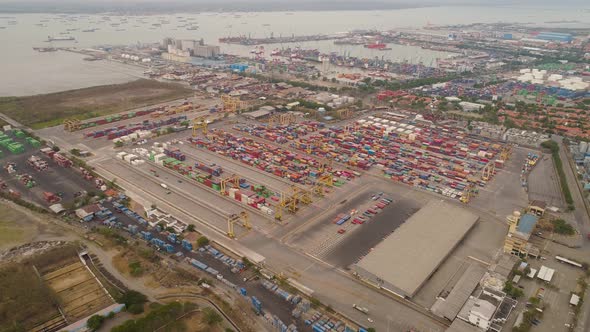 Cargo and Passenger Seaport in Surabaya, Java, Indonesia