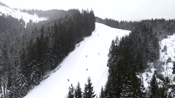 Aerial View of Ski Resort Copy Space