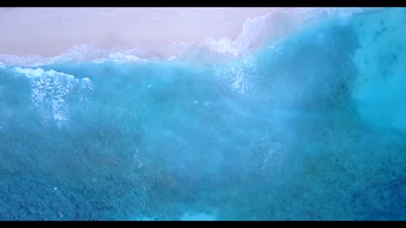 Aerial sky of relaxing sea view beach wildlife by turquoise sea and white sand background of a dayou