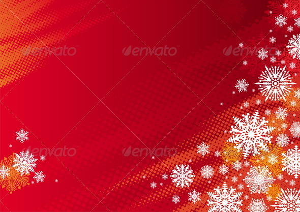 Red Holidays Vector Background With Snowflakes