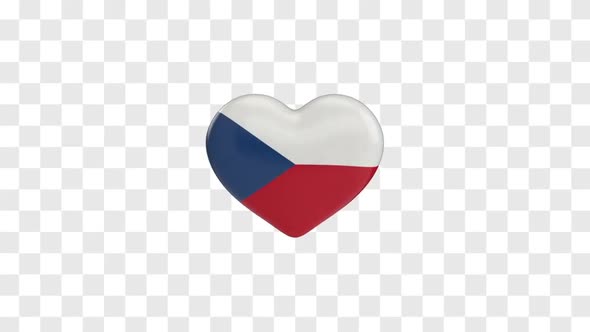 Czech Republic Flag on a Rotating 3D Heart