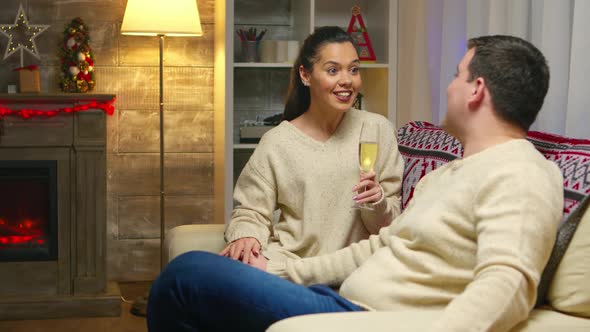 Young Woman Holding a Champagne Glass