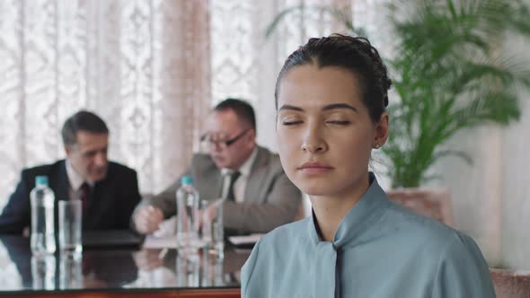 Portrait Of Business Woman At Conference Table