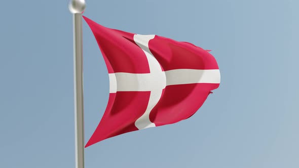 Danish flag on flagpole.