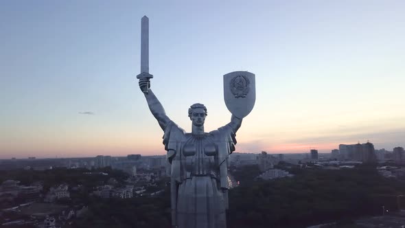 Monument Motherland. Aerial. Kyiv. Ukraine