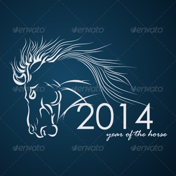 2014 - Year of the Horse. Vector Illustration