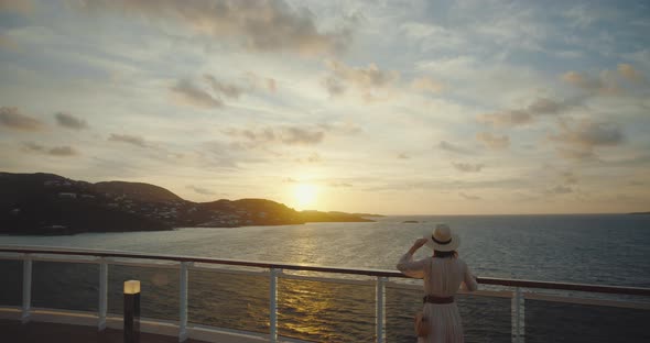 Young woman on a ship. Shot on Black Magic Cinema Camera