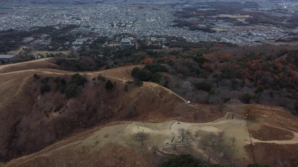 Skyline Aerial view in Mount Wakakusa, Nara