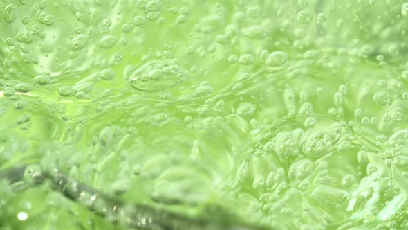 Green Aloe Vera Cosmetic Serum Gel Texture Transparent Fluid Macro Facial Mask