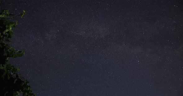 Long Exposure Time Lapse Image Of The Milky Way During Night Time