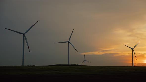 Power plant regenerative energy at sunset