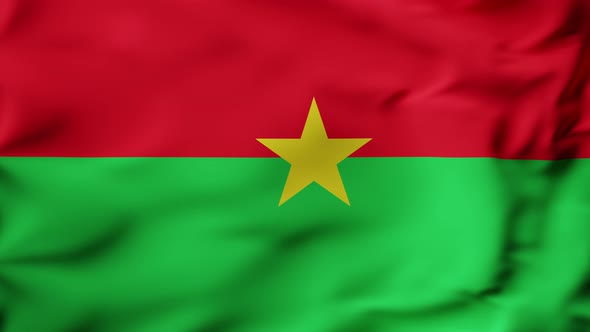 3D Animation Flag Waving in Slow Motion Fill Frame  Burkina Faso