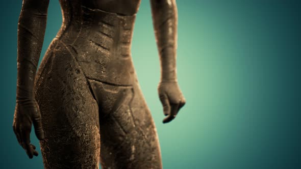 Futuristic Sci Fi Woman in Burned Suit alt