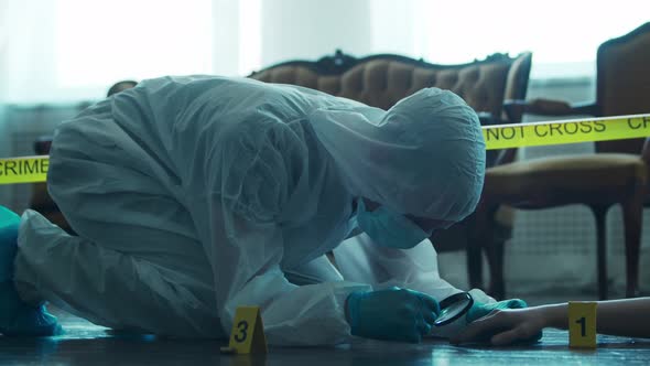 Closeup of a Crime Scene in a Deceased Person's Home.