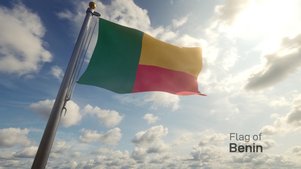 Benin Flag on a Flagpole